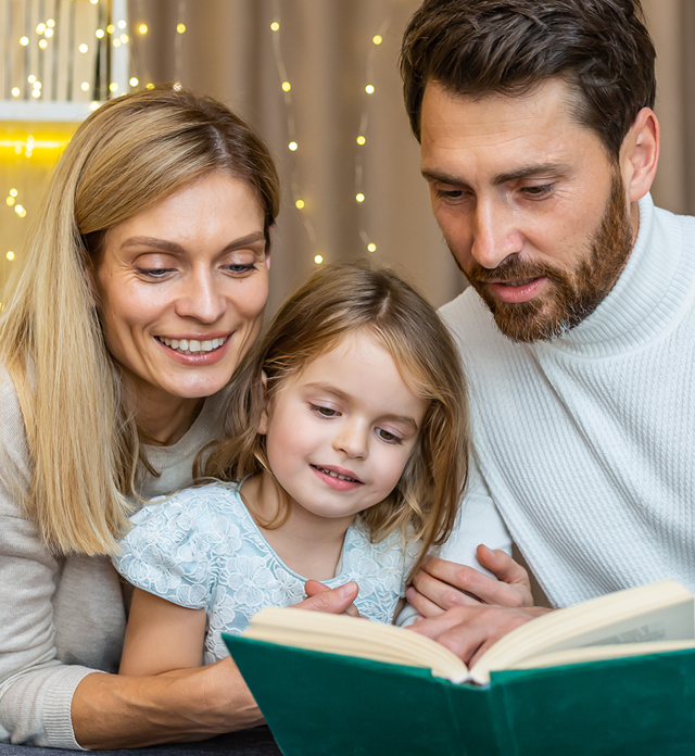 Family reading together