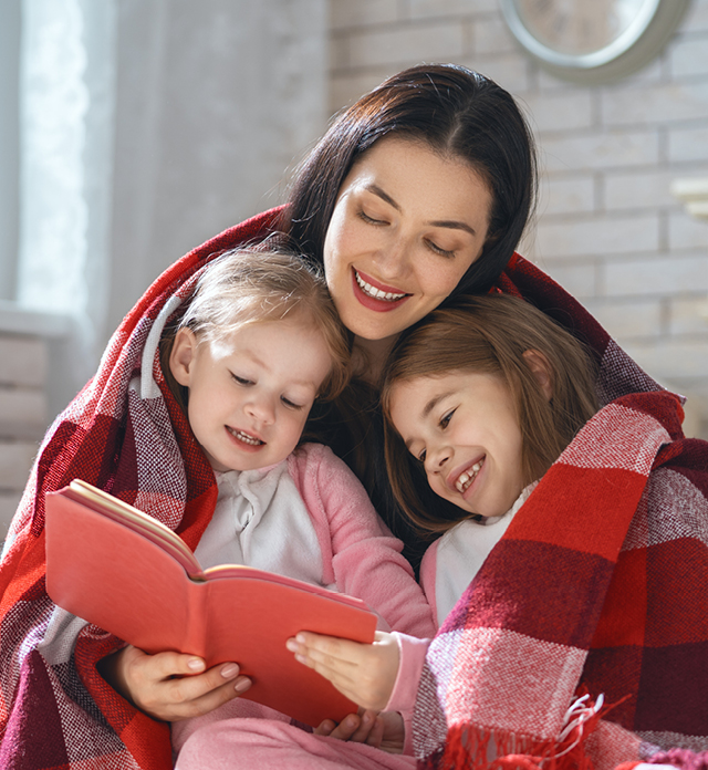 Family reading together