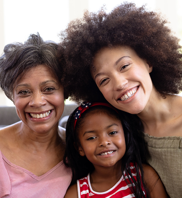 Grandmother, Mother, Daughter sitting together